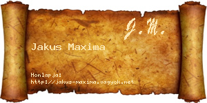 Jakus Maxima névjegykártya